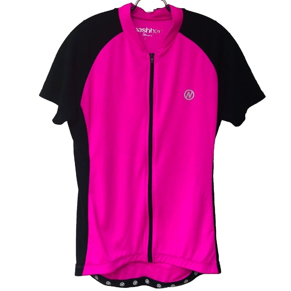 Nashbar Zip Cycling Jersey Women's M Pink Black Pockets
